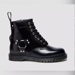 Dr. Martens 1460 Harness Black Leather Boots - Size Men 12 / Women 13 - NEW